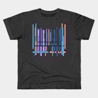 Purple blue abstract pattern stripes Kids T-Shirt